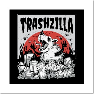 Trashzilla Funny Opossum Posters and Art